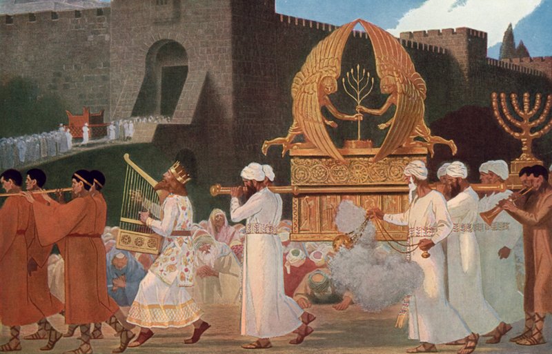 David bringer paktens ark inn i Jerusalem av Gebhard Fugel