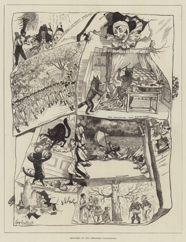 Skisser av julepantomimene av George Cruikshank