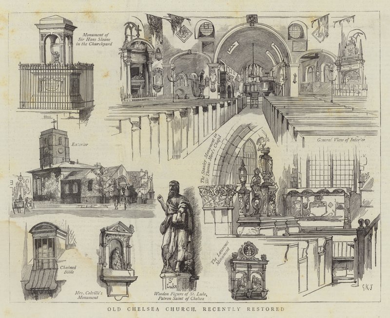 Old Chelsea Church, nylig restaurert av George Kingston Jones