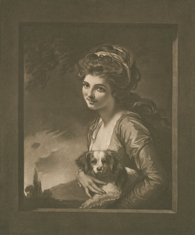 Lady Hamilton som "Nature" (litho) av George (after) Romney
