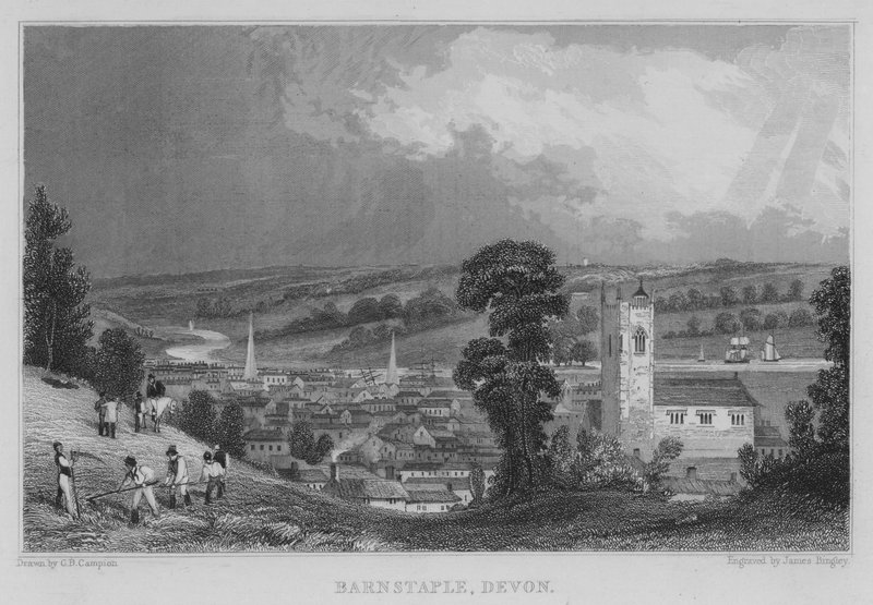 Barnstaple, Devon (gravering) av George Bryant Campion