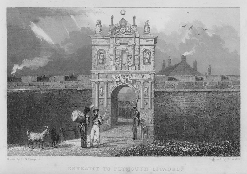 Inngang til Plymouth Citadel (gravering) av George Bryant Campion