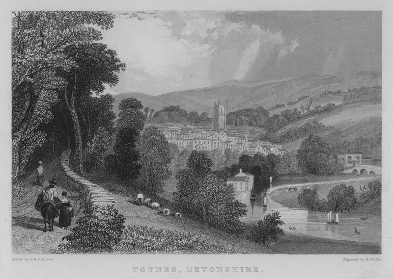Totnes, Devonshire (gravering) av George Bryant Campion