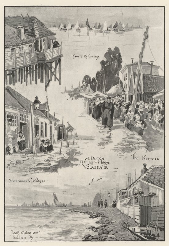 En nederlandsk fiskerlandsby Volendam av George Charles Haite