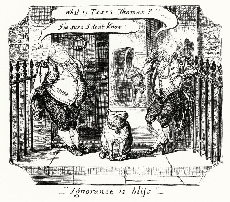 Uvitenhet er lykke (gravering) av George Cruikshank