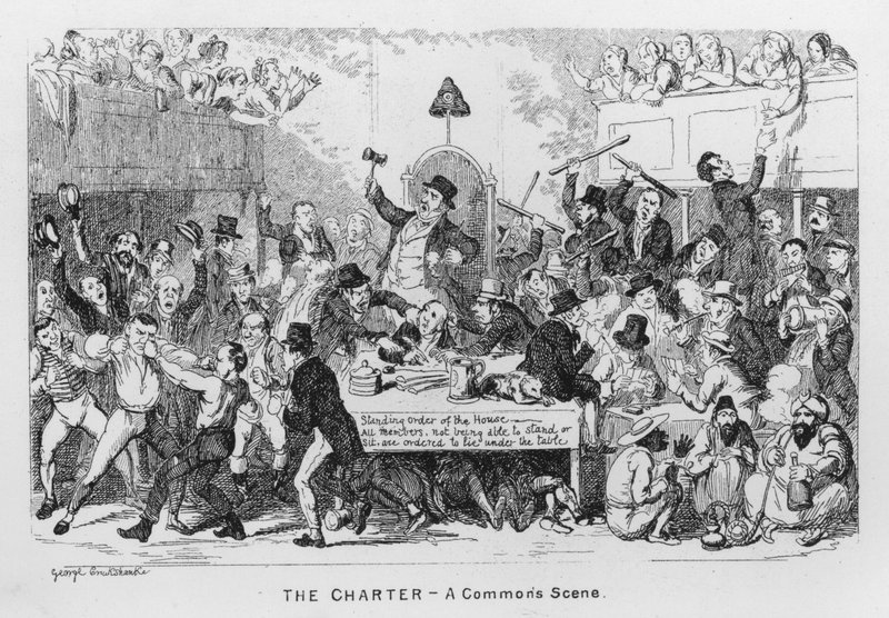 The Charter, A Commons Scene (gravering) av George Cruikshank