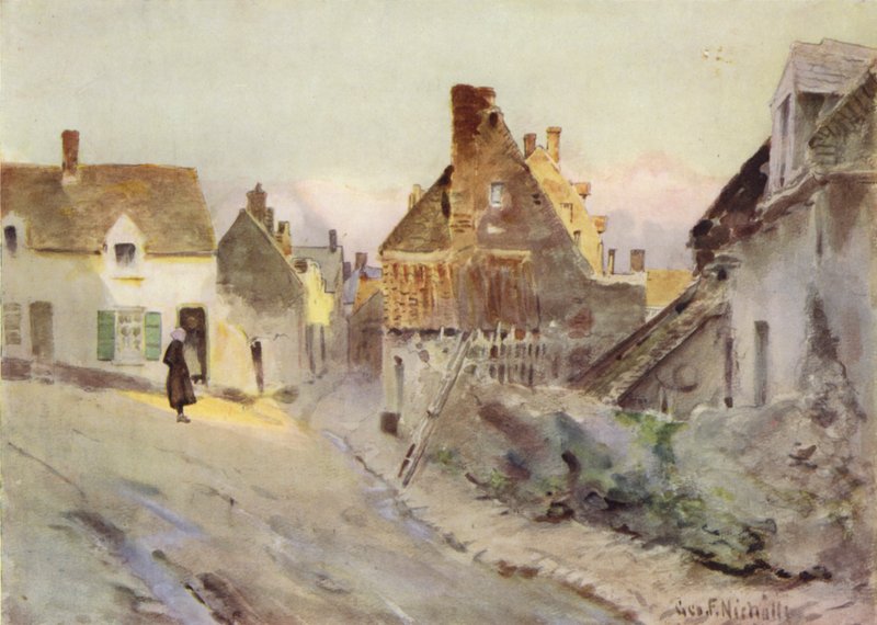 En gammel gate i Etaples av George Franck Nicholls