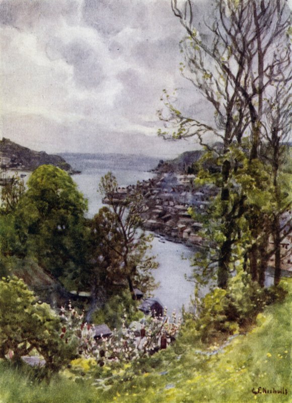 Fowey (farge litho) av George Franck Nicholls
