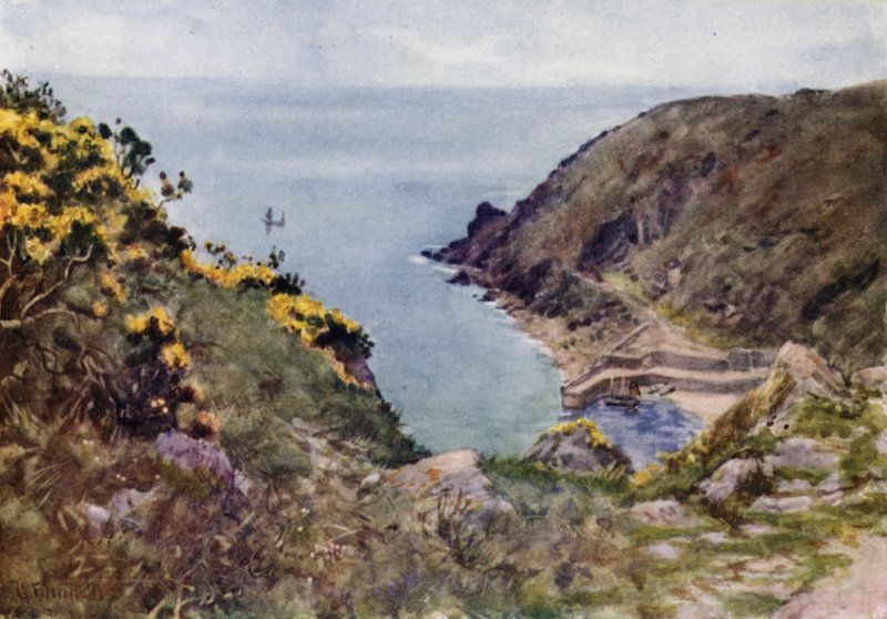 Lamorna Cove (farge litho) av George Franck Nicholls