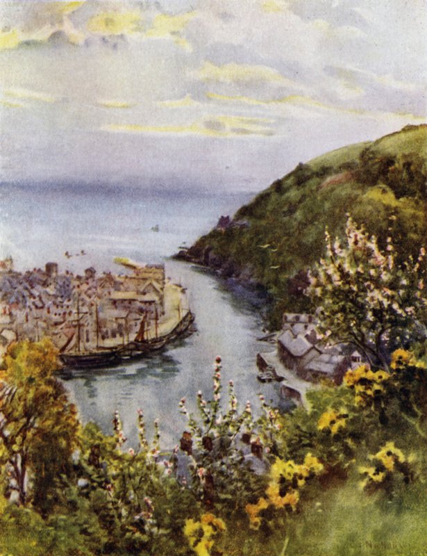 Looe (farge litho) av George Franck Nicholls