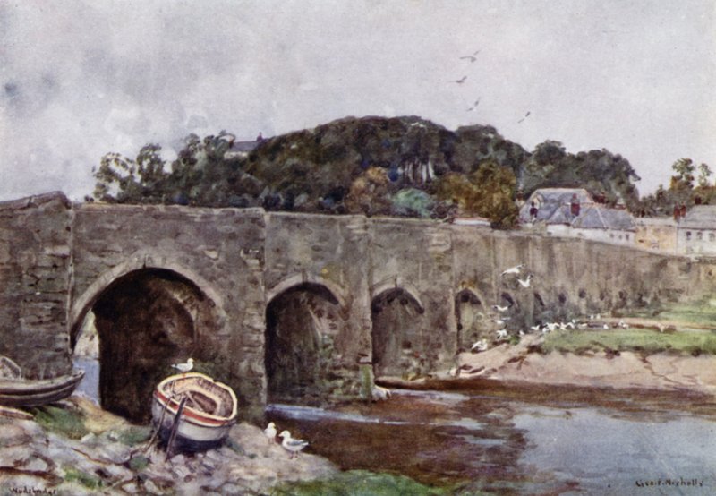 Wadebridge (farge litho) av George Franck Nicholls