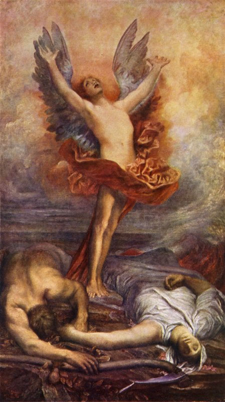 Love Triumphant (farge litho) av George Frederick (after) Watts