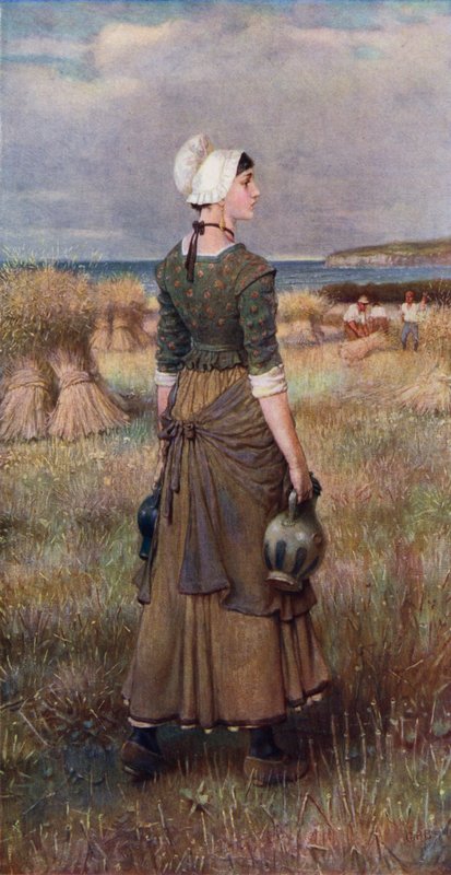 Evangeline (farge litho) av George Henry (after) Boughton