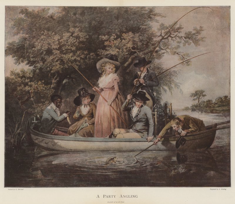 A Party Angling (chromolitho) av George Morland