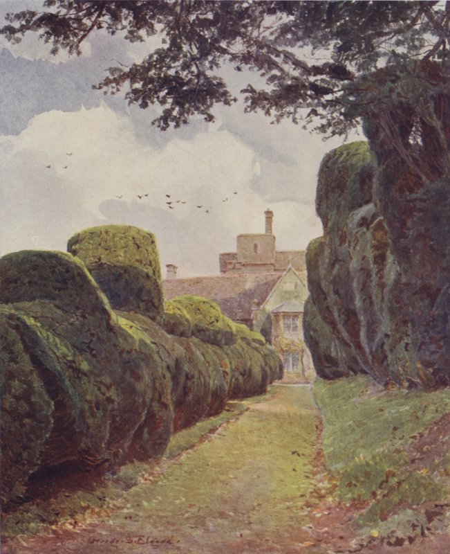 The Yew Alley, Rockingham av George Samuel Elgood