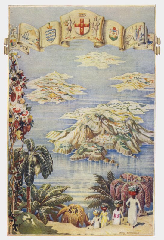 Vestindia (farge litho) av George Sheringham