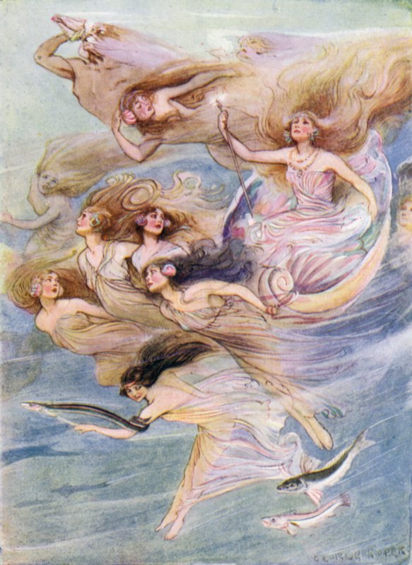 Perseus: Dronning Galatea (farge litho) av George Soper