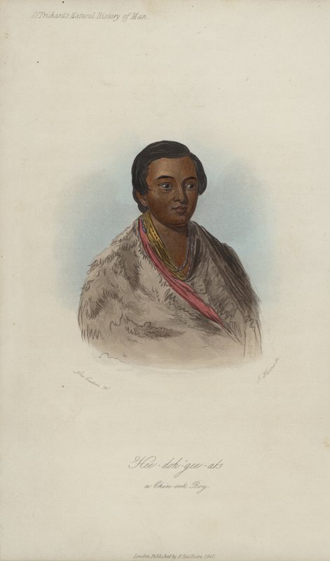 Hee-doh-?gee-ats, A Chin-ook Boy (akvatint) av George after Catlin