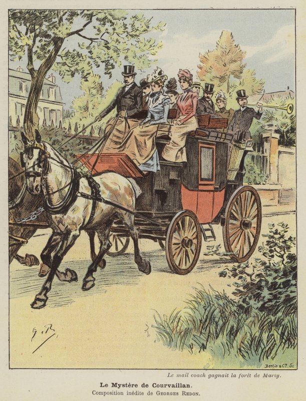 The Mystery of Courvaillan (farge litho) av Georges Redon