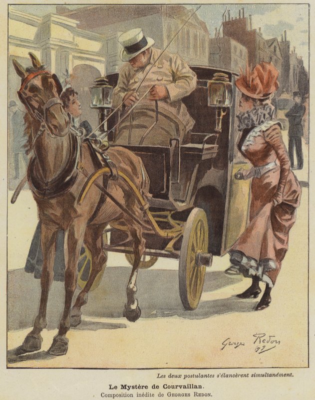 The Mystery of Courvillan (farge litho) av Georges Redon