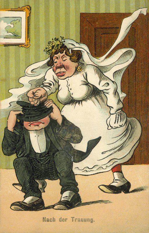 Etter bryllupet (farge litho) av German School