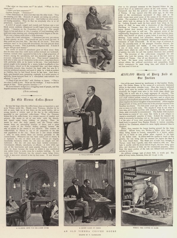 Et gammelt kaffehus i Wien (litho) av German School