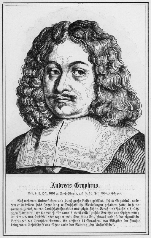 Andreas Gryphius (gravering) av German School