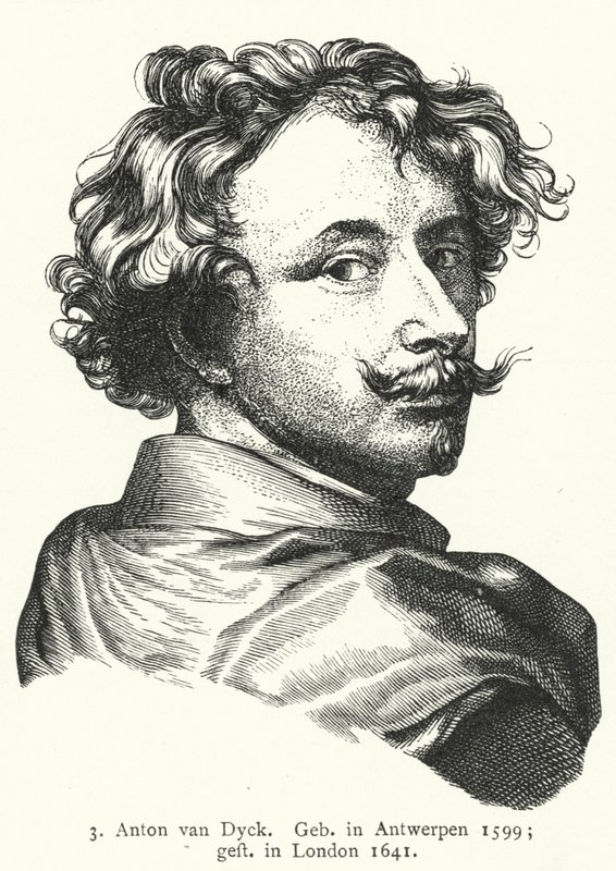 Anthony van Dyck , flamsk barokkkunstner (gravering) av German School