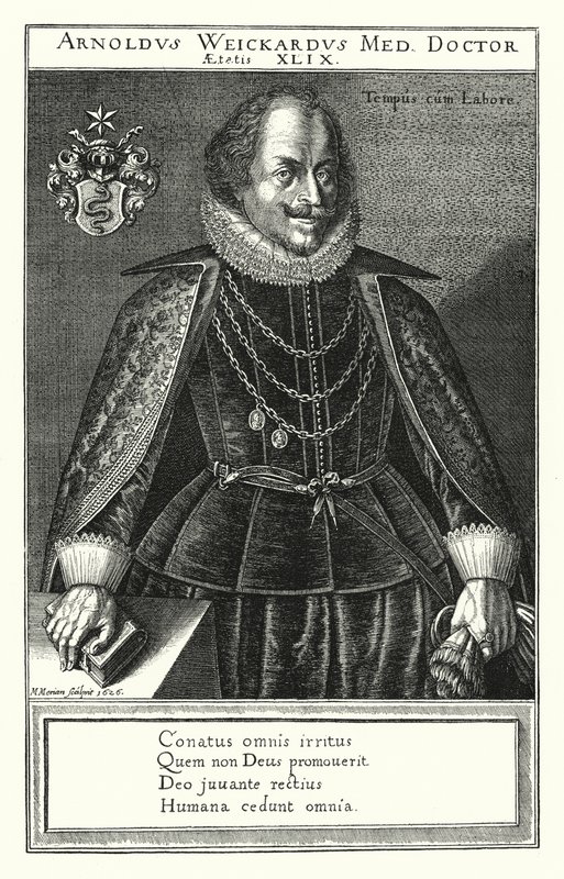 Arnold Weickard , tysk lege (gravering) av German School