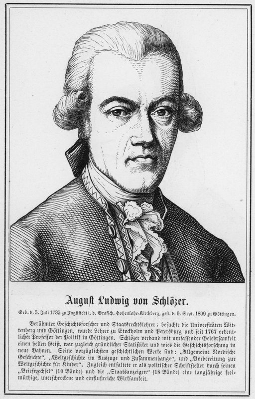 August Ludwig von Schlozer (gravering) av German School