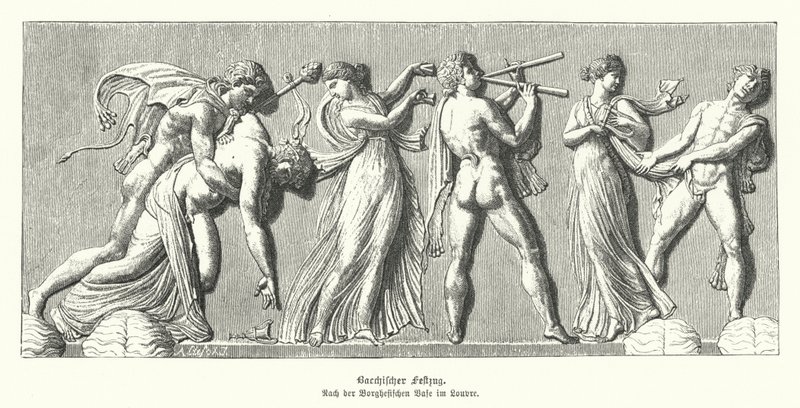 Bacchanalia (gravering) av German School