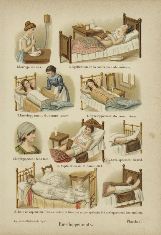 Bandasjer, innpakninger og kompresser (farge litho) av German School