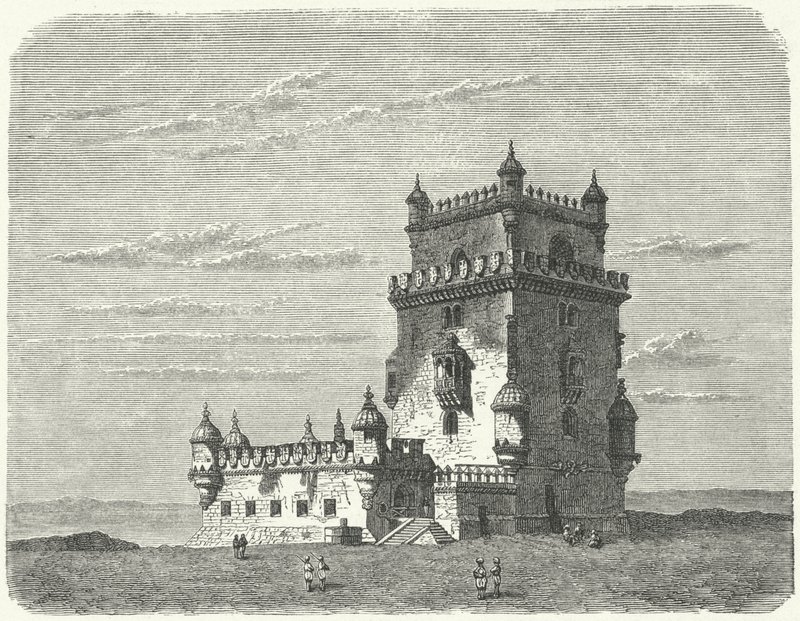 Belem Tower, Lisboa (gravering) av German School