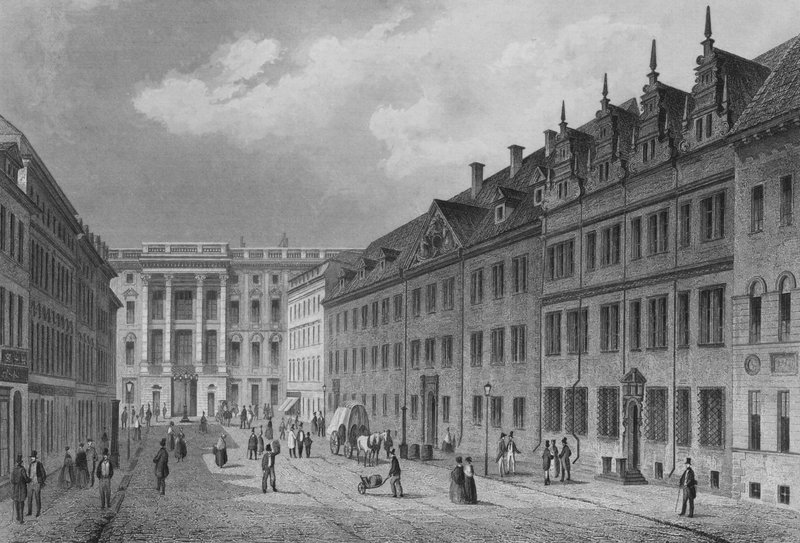 Breite Strasse, Berlin (stålgravering) av German School