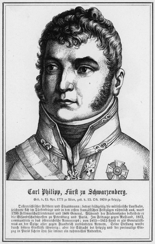 Carl Philipp, prins av Schwarzenberg (gravering) av German School