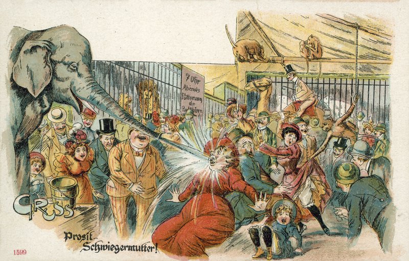 Skål, svigermor! (farge litho) av German School