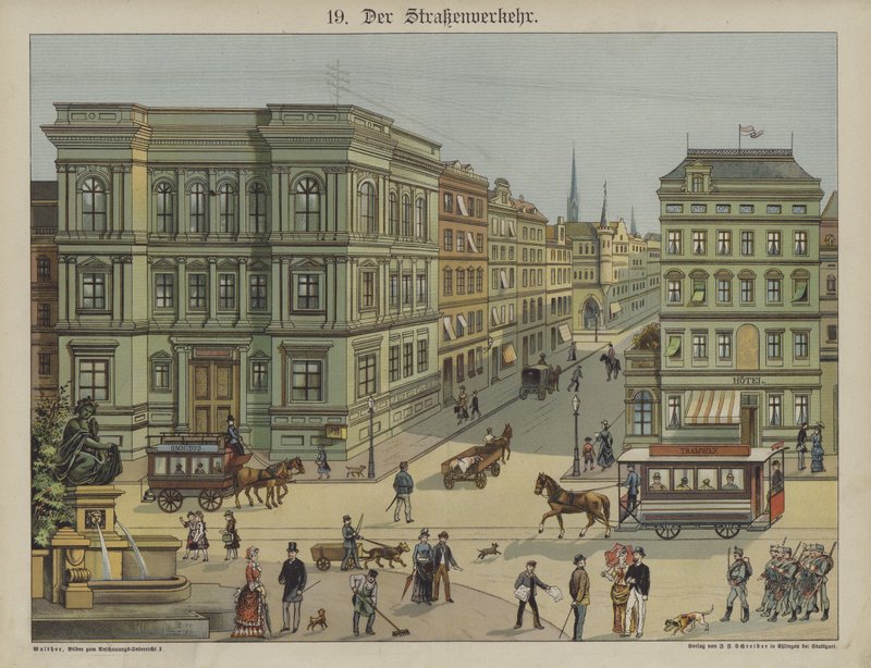 Bytransport (farge litho) av German School