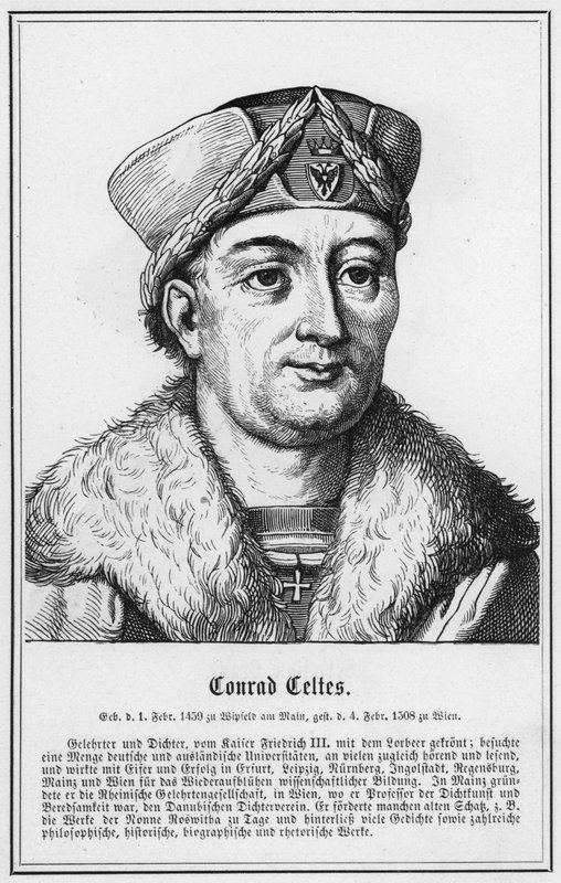 Conrad Celtes (gravering) av German School