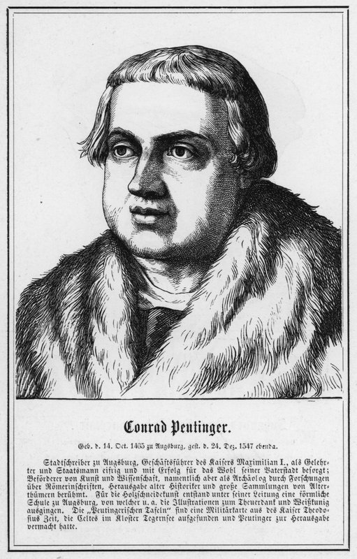 Conrad Peutinger (gravering) av German School