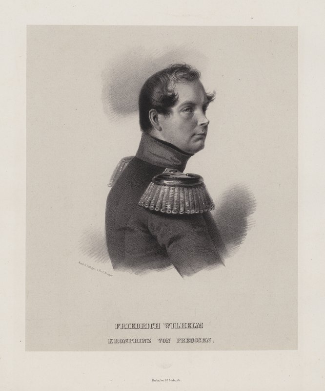 Kronprins Frederick William av Preussen (litho) av German School