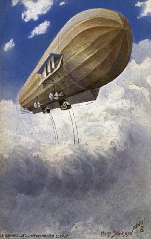 Dirigible luftskip av Graf Ferdinand von Zeppelin av German School