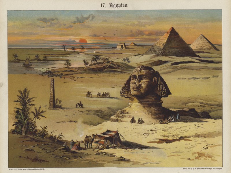 Egypt (farge litho) av German School