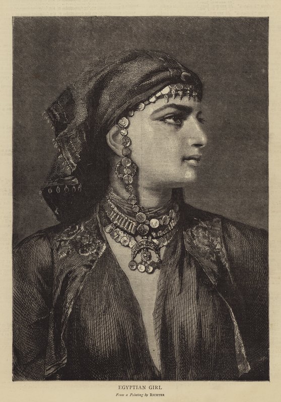 Egyptisk jente (gravering) av German School