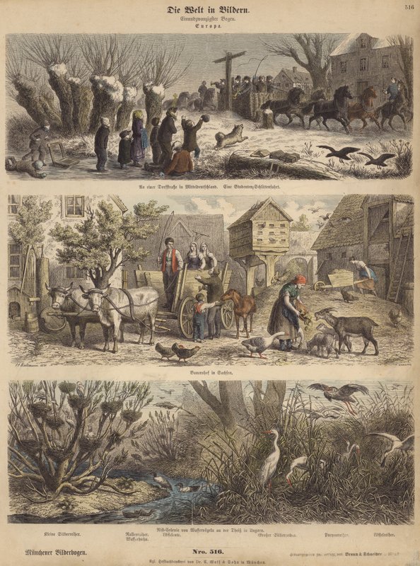 Europa (farget gravering) av German School