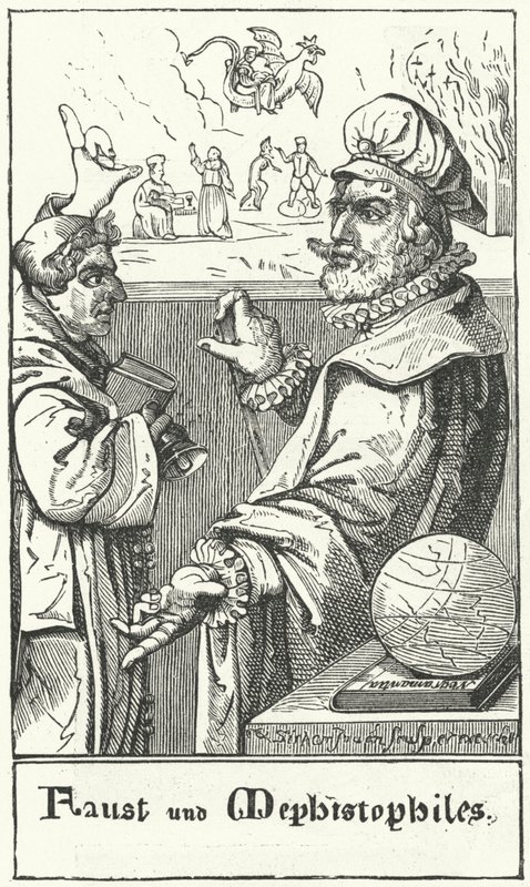 Faust og Mephistopheles (gravering) av German School