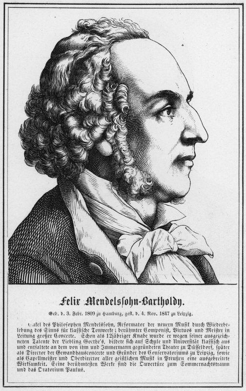 Felix Mendelssohn-Bartholdy (gravering) av German School