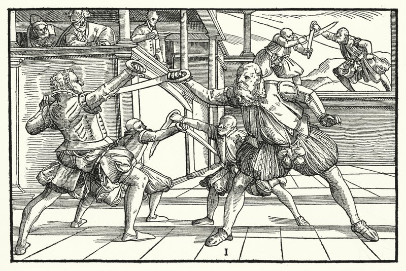 Fektescene (gravering) av German School