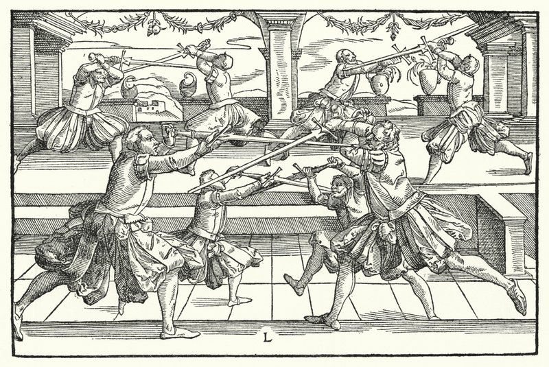 Fektescene (gravering) av German School