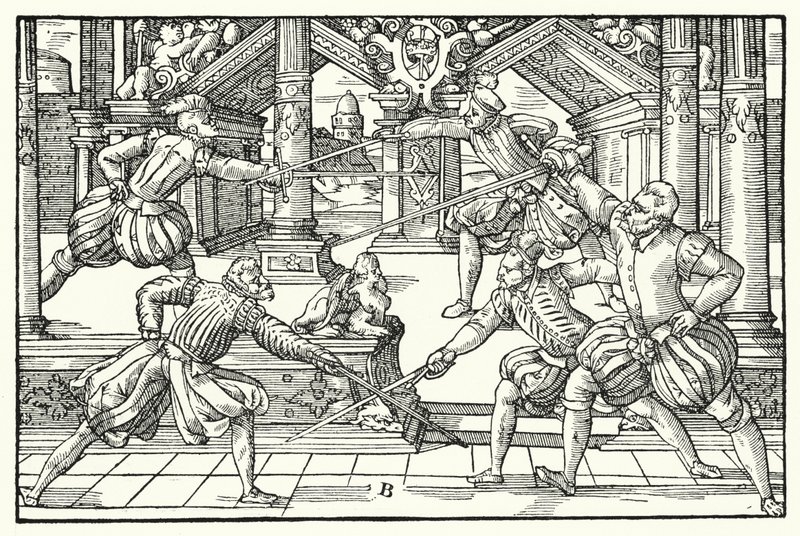 Fektescene (gravering) av German School