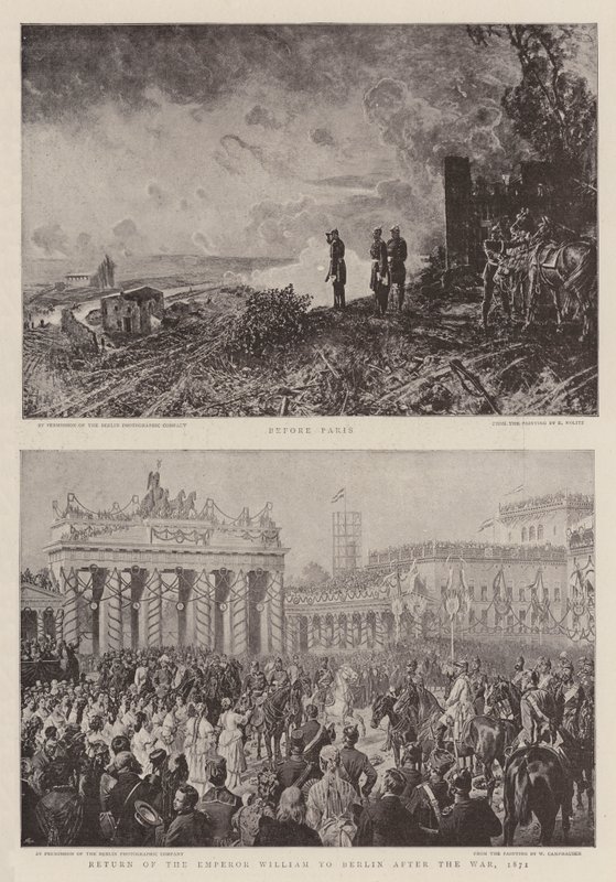 Fransk-prøyssisk krig (litho) av German School